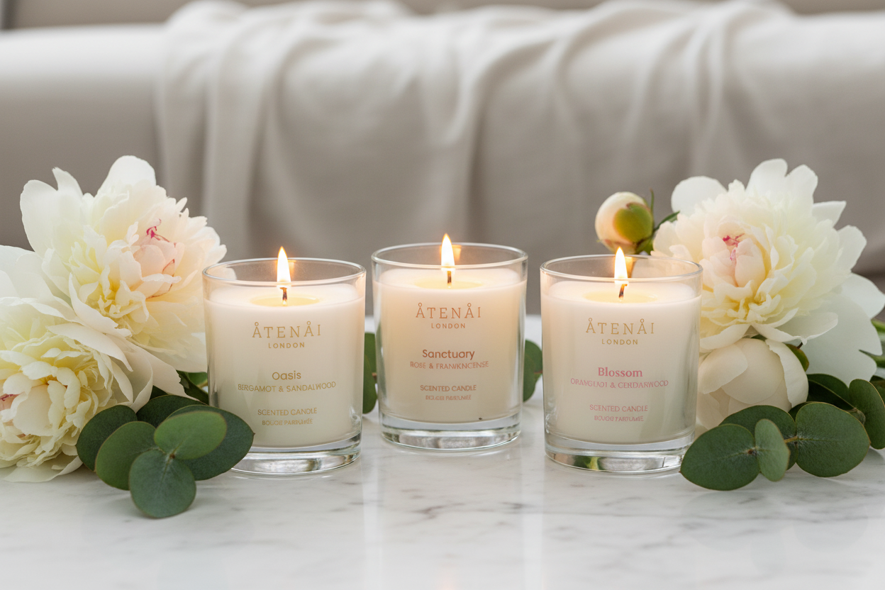 Candles with Peonies